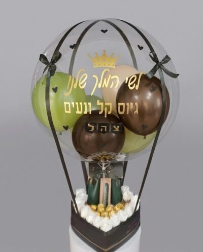 מארז בלון פורח סט טיפוח לגבר עם פררו רושה פרחים
